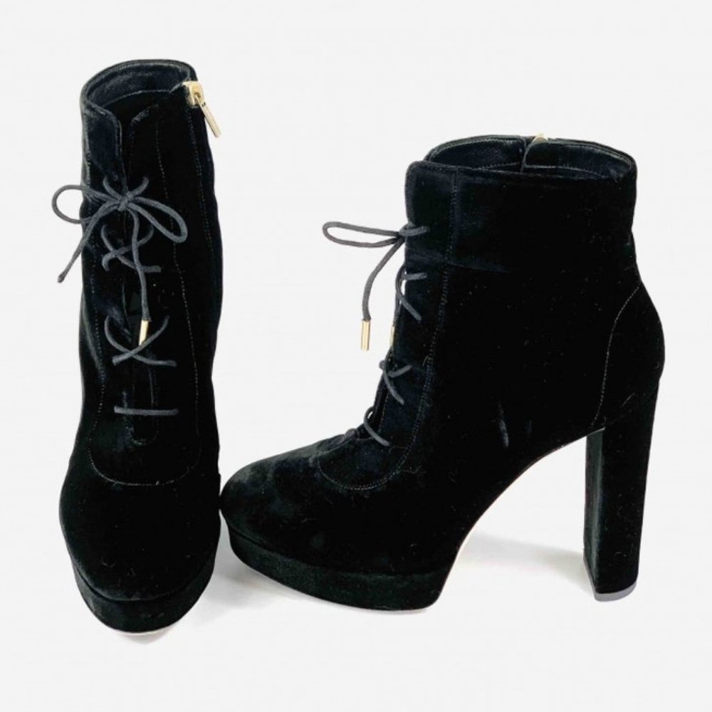 Jimmy Choo Velvet Deon 120 Platform Ankle Boots